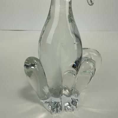 -183- VIKING | By Dalzell Clear Glass Epic Dog Figure | Marked