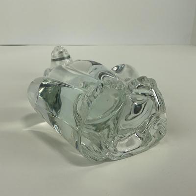 -183- VIKING | By Dalzell Clear Glass Epic Dog Figure | Marked