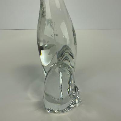 -183- VIKING | By Dalzell Clear Glass Epic Dog Figure | Marked