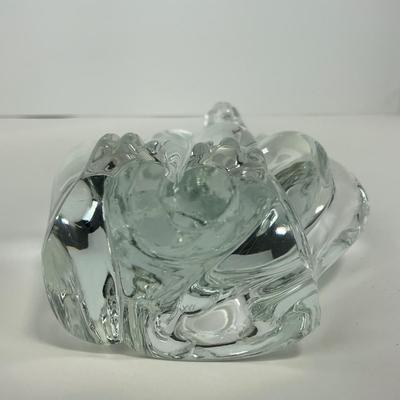 -183- VIKING | By Dalzell Clear Glass Epic Dog Figure | Marked