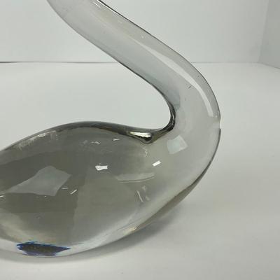 -184- ART GLASS | Clear Glass Swan Figure