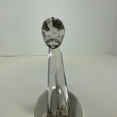 -184- ART GLASS | Clear Glass Swan Figure