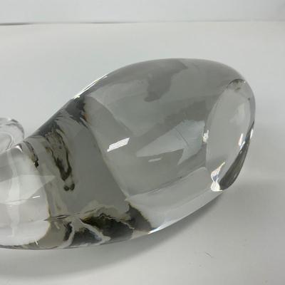 -184- ART GLASS | Clear Glass Swan Figure