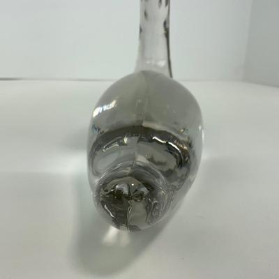 -184- ART GLASS | Clear Glass Swan Figure