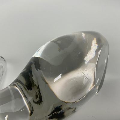 -184- ART GLASS | Clear Glass Swan Figure