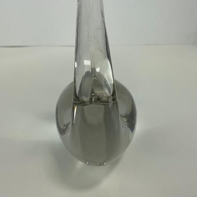 -184- ART GLASS | Clear Glass Swan Figure