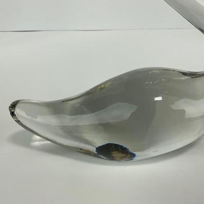 -184- ART GLASS | Clear Glass Swan Figure