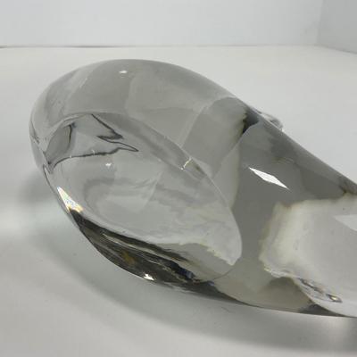 -184- ART GLASS | Clear Glass Swan Figure