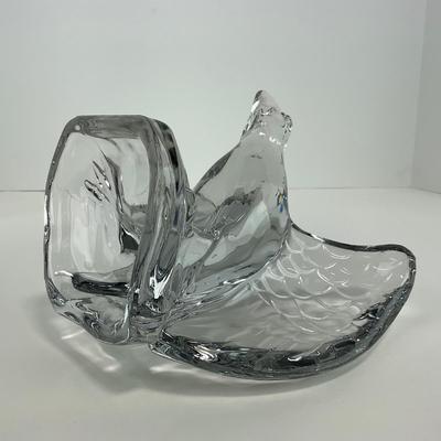 -185- CAMBRIDGE | Clear Glass Eagle Bookend