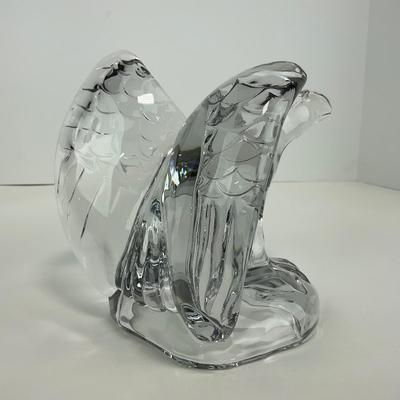 -185- CAMBRIDGE | Clear Glass Eagle Bookend