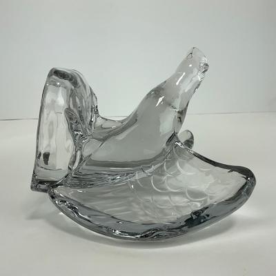 -185- CAMBRIDGE | Clear Glass Eagle Bookend