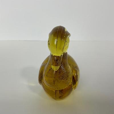 -186- HEISEY | By Imperial Sunshine Yellow Momma Wood Duck & Ducklings | Marked