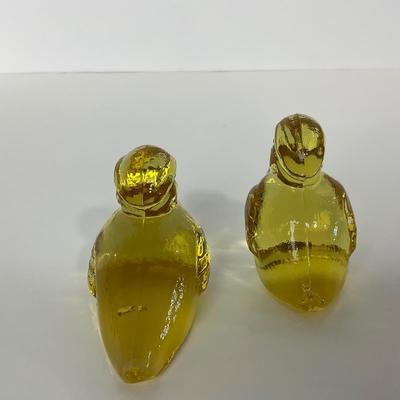 -186- HEISEY | By Imperial Sunshine Yellow Momma Wood Duck & Ducklings | Marked