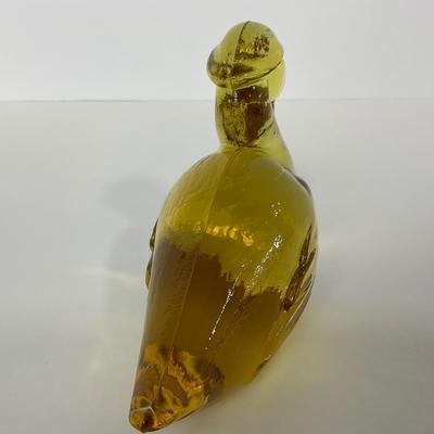-186- HEISEY | By Imperial Sunshine Yellow Momma Wood Duck & Ducklings | Marked