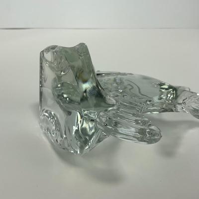 -187- HEISEY | Clear Glass Angel Fish Bookend