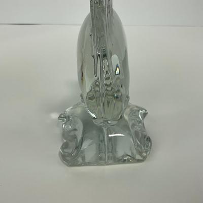 -187- HEISEY | Clear Glass Angel Fish Bookend