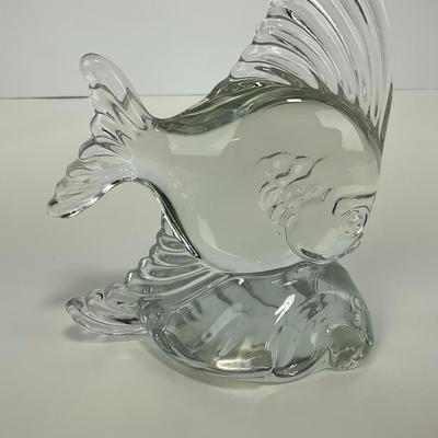 -187- HEISEY | Clear Glass Angel Fish Bookend