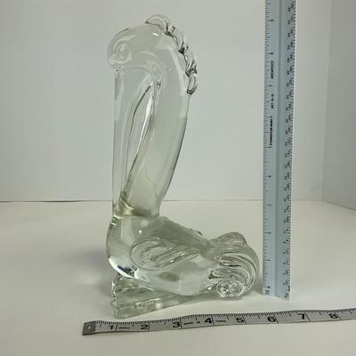 -188- PADEN CITY | Clear Glass Pelican Figure