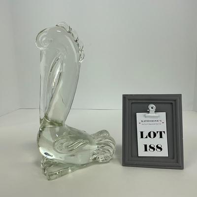 -188- PADEN CITY | Clear Glass Pelican Figure