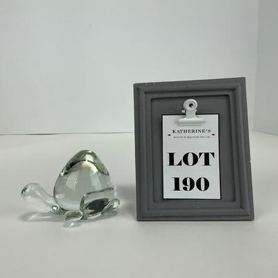 -190- ART GLASS | Clear Glass Turtle Figure