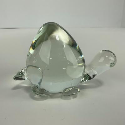 -190- ART GLASS | Clear Glass Turtle Figure