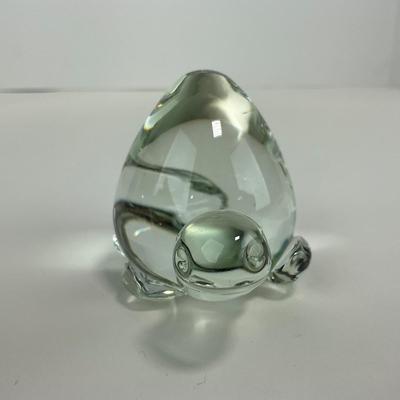 -190- ART GLASS | Clear Glass Turtle Figure