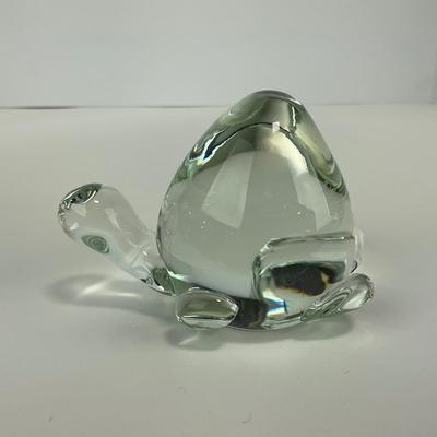 -190- ART GLASS | Clear Glass Turtle Figure