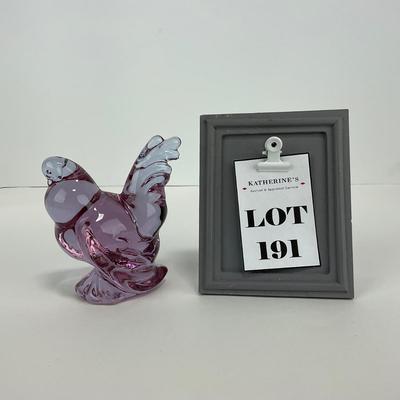 -191- HEISEY | By Imperial Lavender Ice Hen Figure | Marked