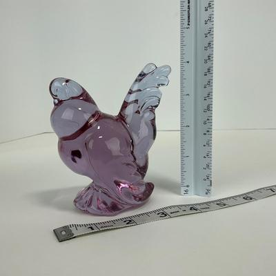 -191- HEISEY | By Imperial Lavender Ice Hen Figure | Marked