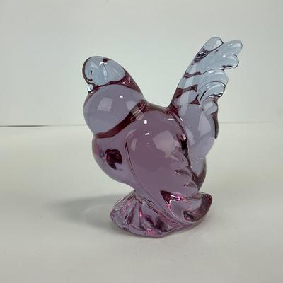 -191- HEISEY | By Imperial Lavender Ice Hen Figure | Marked