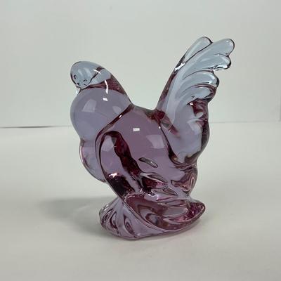 -191- HEISEY | By Imperial Lavender Ice Hen Figure | Marked