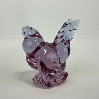 -191- HEISEY | By Imperial Lavender Ice Hen Figure | Marked