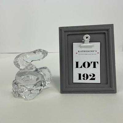 -192- BACCARAT | Crystal Zodiac Coiled Snake Figure | Signed & Marked