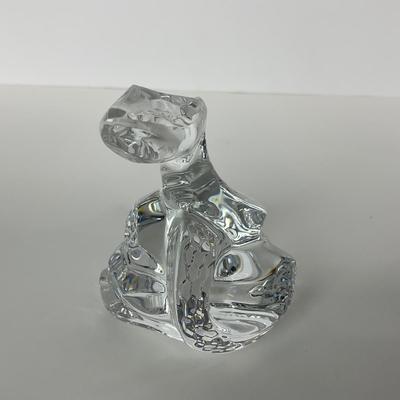 -192- BACCARAT | Crystal Zodiac Coiled Snake Figure | Signed & Marked