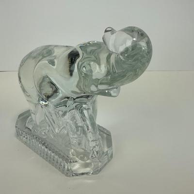 -194- FOSTORIA | Clear Glass Elephant Bookend