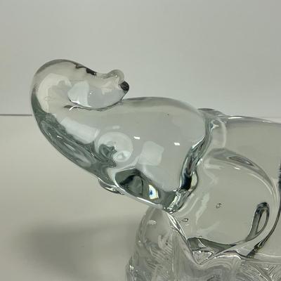 -194- FOSTORIA | Clear Glass Elephant Bookend