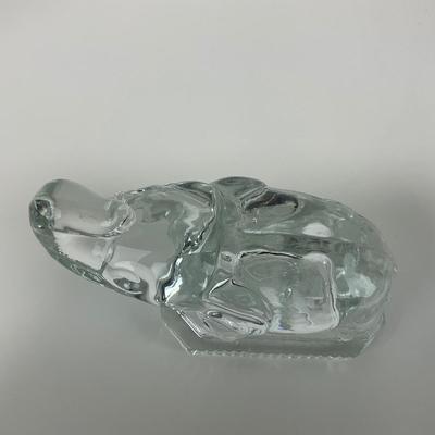 -194- FOSTORIA | Clear Glass Elephant Bookend