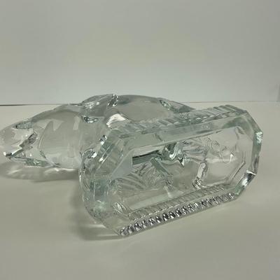 -194- FOSTORIA | Clear Glass Elephant Bookend