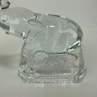 -194- FOSTORIA | Clear Glass Elephant Bookend