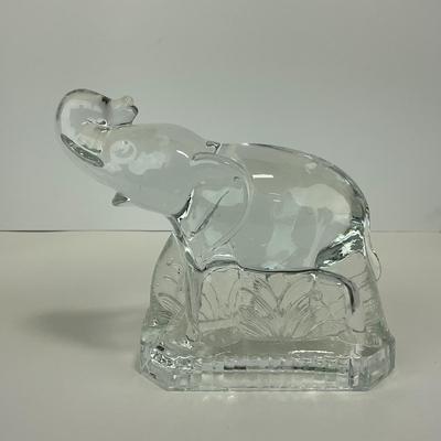-194- FOSTORIA | Clear Glass Elephant Bookend