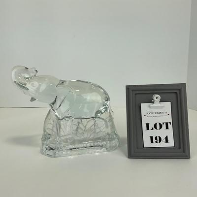 -194- FOSTORIA | Clear Glass Elephant Bookend