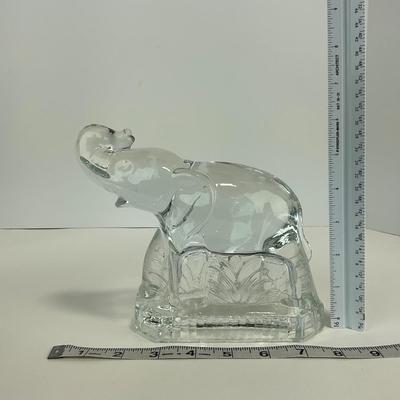 -194- FOSTORIA | Clear Glass Elephant Bookend