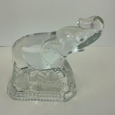 -194- FOSTORIA | Clear Glass Elephant Bookend