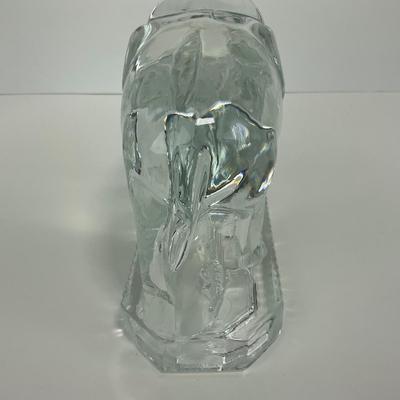 -194- FOSTORIA | Clear Glass Elephant Bookend
