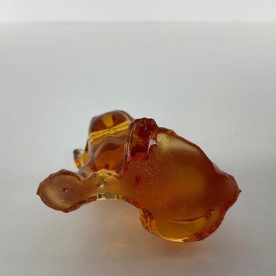 -195- IMPERIAL | Yellow Iridescent Bulldog | Small Amber Bulldog | Marked