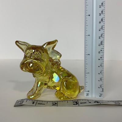 -195- IMPERIAL | Yellow Iridescent Bulldog | Small Amber Bulldog | Marked