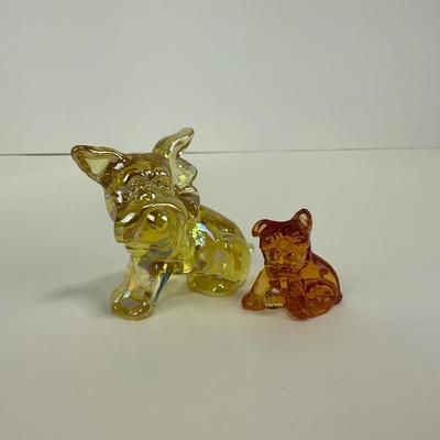 -195- IMPERIAL | Yellow Iridescent Bulldog | Small Amber Bulldog | Marked