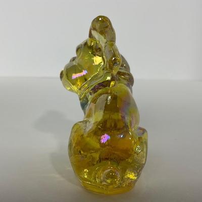 -195- IMPERIAL | Yellow Iridescent Bulldog | Small Amber Bulldog | Marked