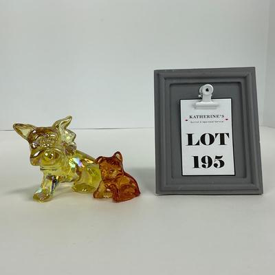 -195- IMPERIAL | Yellow Iridescent Bulldog | Small Amber Bulldog | Marked
