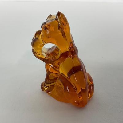 -195- IMPERIAL | Yellow Iridescent Bulldog | Small Amber Bulldog | Marked